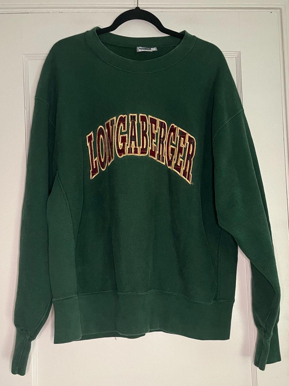 Lee’s Vintage Crewneck Longaberger Forest Green Sweatshirt with Burgundy design